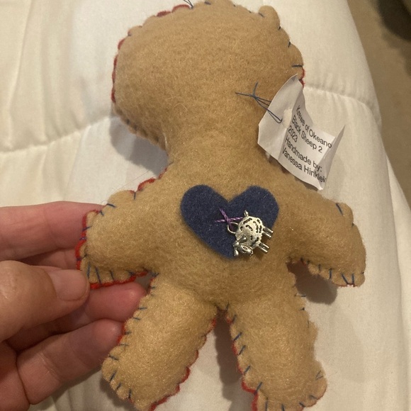 Handmade VooDoo Angry Red Plush Doll with Heart Design and Sheep Charm - Picture 2 of 4